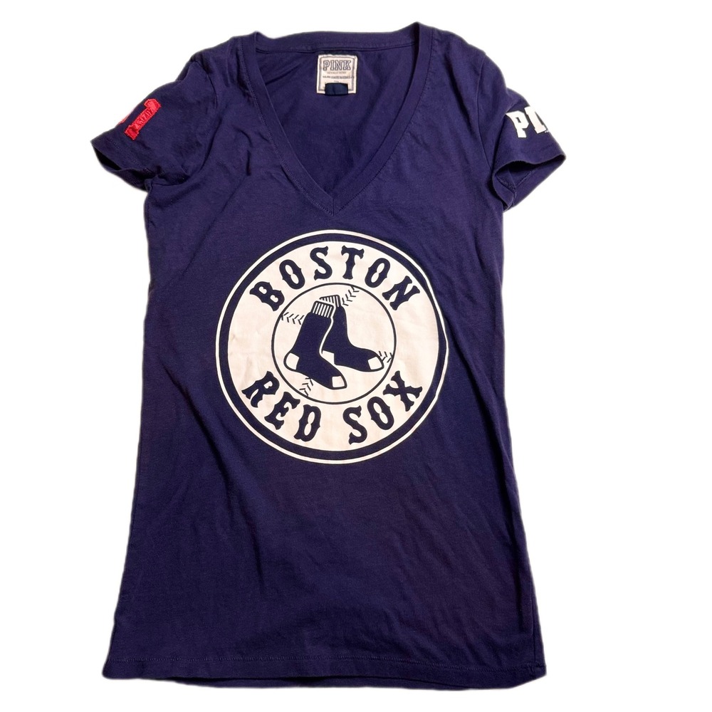 PINK Victoria Secret V-neck Boston Red Sox w/ 5th & Ocean,Sz small